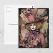 Een vrouwelijke gekke hoedenmaker briefkaart (Voorkant / Achterkant)