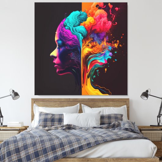 Een vrouwengeest in stromende bewegingen. canvas afdruk (Insitu (Slaapkamer))