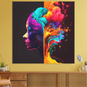 Een vrouwengeest in stromende bewegingen. canvas afdruk (Insitu (Woonkamer))