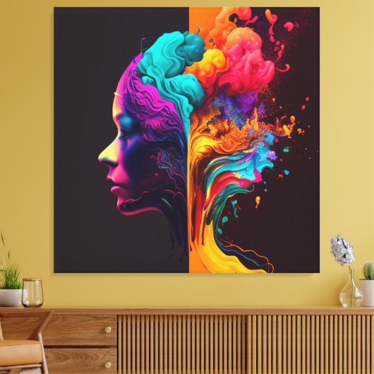 Een vrouwengeest in stromende bewegingen. canvas afdruk (Insitu (Woonkamer))