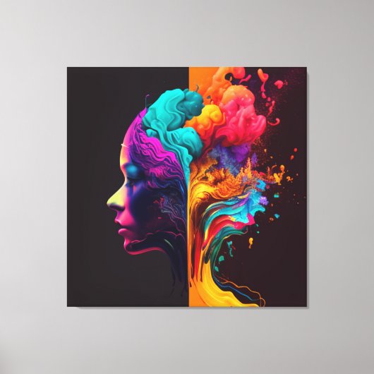 Een vrouwengeest in stromende bewegingen. canvas afdruk (Voorkant)