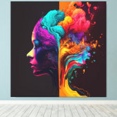 Een vrouwengeest in stromende bewegingen. canvas afdruk (Insitu (Houten vloer))