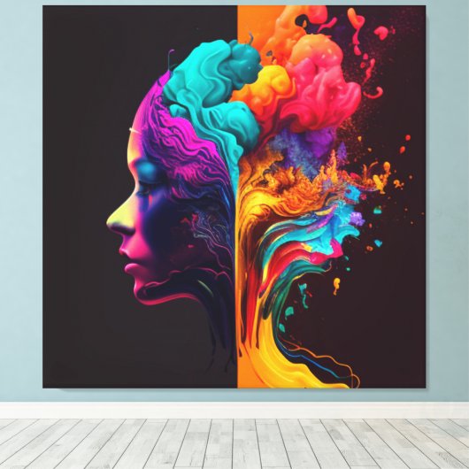 Een vrouwengeest in stromende bewegingen. canvas afdruk (Insitu (Houten vloer))