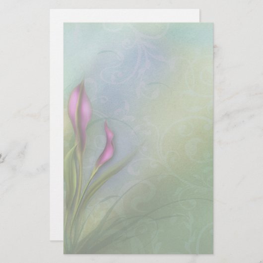 Een vrouwenhart - Calla Lily Briefpapier (Voorkant / Achterkant)