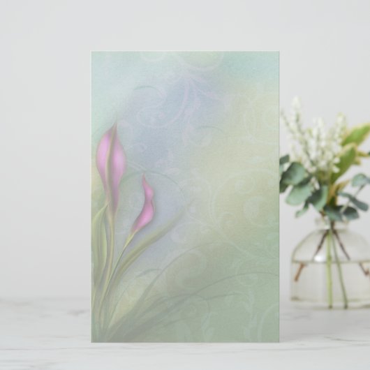 Een vrouwenhart - Calla Lily Briefpapier (Staand voorkant)