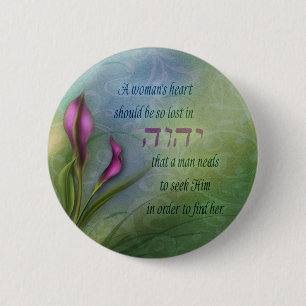 Een vrouwenhart - Calla Lily Ronde Button 5,7 Cm