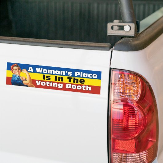 EEN VROUWENPLAATS BUMPERSTICKER (Op Truck)