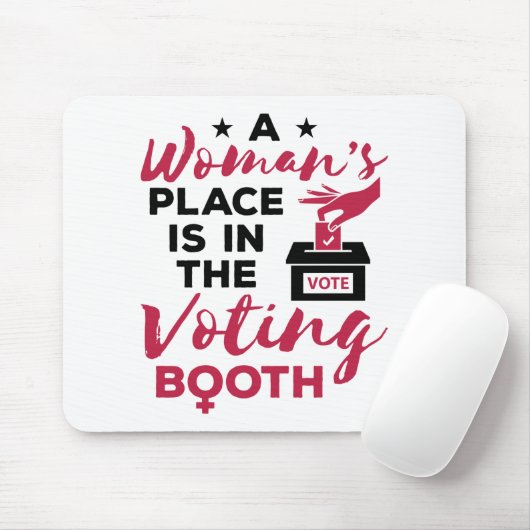 Een vrouwenplaats is in de stemcabine muismat (Met muis)
