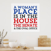 Een vrouwenplaats is in het huis poster (Keuken)