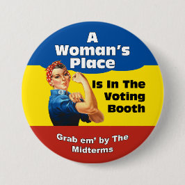 EEN VROUWENPLAATS RONDE BUTTON 7,6 CM