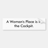 Een vrouwenplek is in de cockpit. bumpersticker (Voorkant)