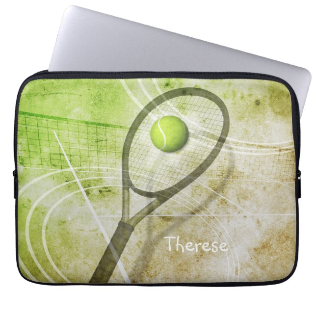 Een vrouwentennis laptop sleeve (Voorkant)