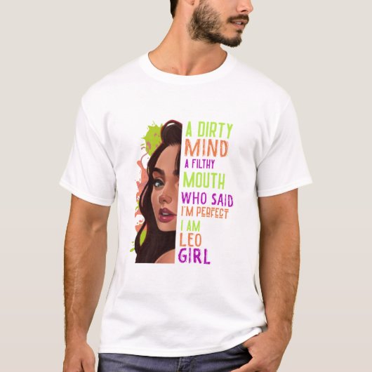 Een vuile geest een Filthy Leo Girl T- T-shirt (Voorkant)