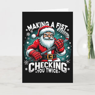 Een vuist maken en je tweemaal controleren Santa K Kaart
