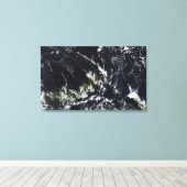 Een vulkanische pluim uit de Rabaul caldera Canvas Afdruk (Insitu (Houten vloer))