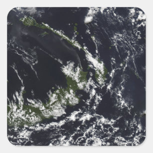 Een vulkanische pluim uit de Rabaul caldera Vierkante Sticker