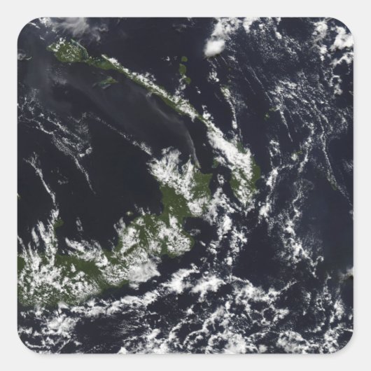 Een vulkanische pluim uit de Rabaul caldera Vierkante Sticker (Voorkant)