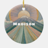 Een vulkanische serenade gepersonaliseerd keramisch ornament (Achterkant)