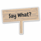 Een vun Cartoon blanco teken aanpassen Sticker (Voorkant)