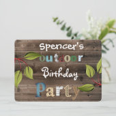 Een vun uitnodiging voor een openluchtpartij (Staand voorkant)