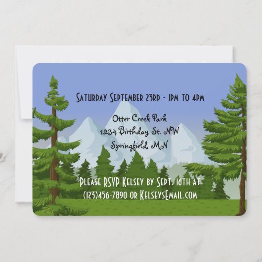 Een vun uitnodiging voor een openluchtpartij (Achterkant)