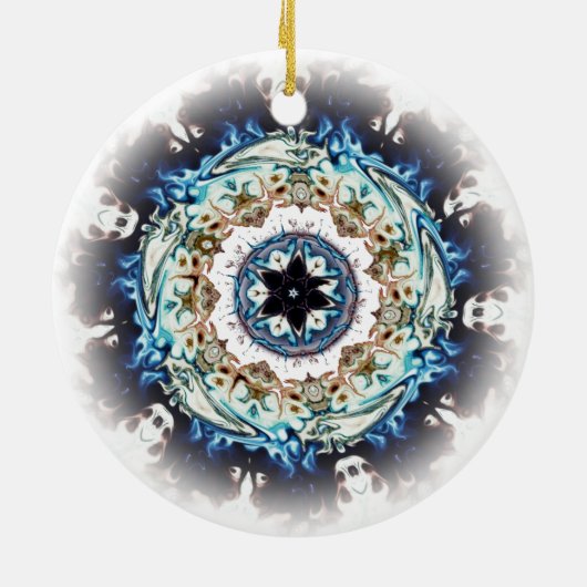 Een vuurring (kleurrijk patroon) keramisch ornament (Achterkant)