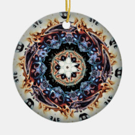 Een vuurring (kleurrijk patroon) keramisch ornament