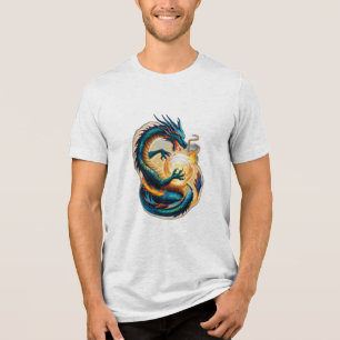 Een vuurspuwende draak Tri-Blend shirt