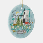 Een vuurtoren in New York Keramisch Ornament (Rechts)