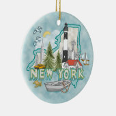 Een vuurtoren in New York Keramisch Ornament (Rechts)