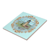 Een vuurtoren van Washington Shells Tegel Tegeltje (Zijkant)