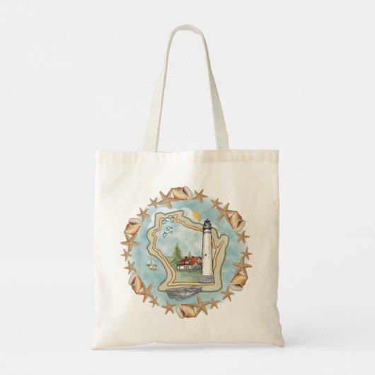 Een vuurtoren van Wisconsin Shells Tote Bag (Achterkant)