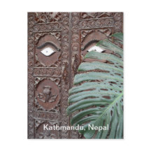 Een waakzame deur in Kathmandu