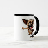 Een waanhond van een roller en skateboard. mok (Voorkant rechts)