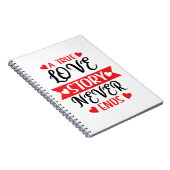 Een waar liefdesverhaal eindigt nooit notitieboek (Rechterzijde)