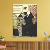 Een waardig man werpt een jonge vrouw in zijn canvas afdruk (Insitu (Woonkamer))