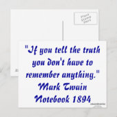 Een waarheid briefkaart (Voorkant / Achterkant)