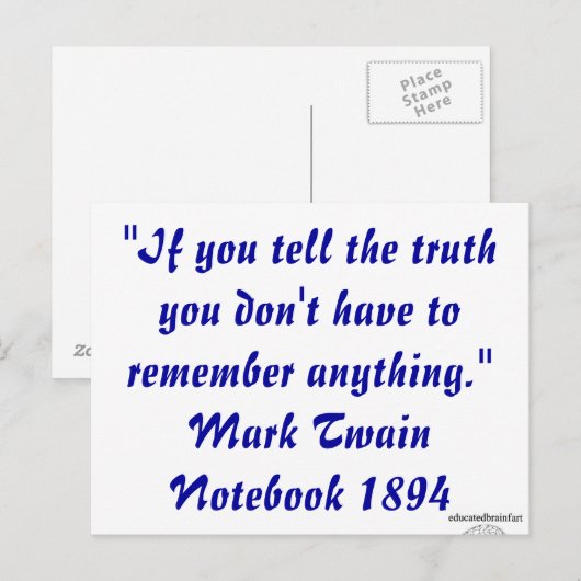 Een waarheid briefkaart (Voorkant / Achterkant)