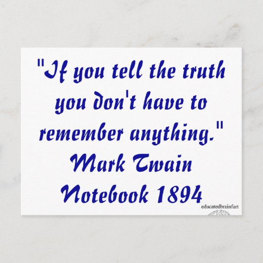 Een waarheid briefkaart (Voorkant)