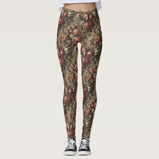 Een waarschuwende bloei - Gotisch Victoriaans Leggings (Voorkant)