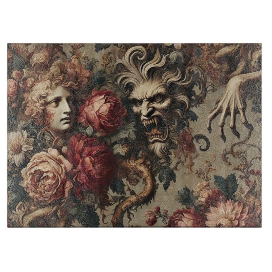 Een waarschuwende bloei - Gotisch Victoriaans Snijplank (Voorkant)