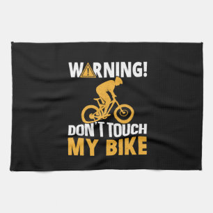 Een waarschuwing voor fietsen Tik niet op mijn bij Theedoek