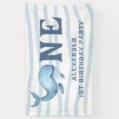 EEN WALVIS 1e verjaardag onder de zee Spandoek (Verticaal)