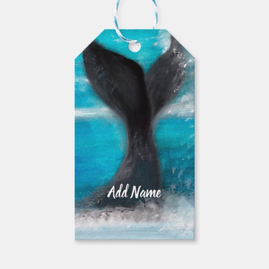 Een walvis cadeaulabel (Voorkant)