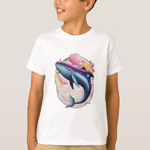 Een walvis die door de ruimte zwemt t-shirt