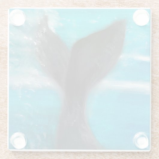 Een walvis glazen onderzetter (Achterkant)