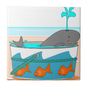 Een walvis in een pail tegeltje