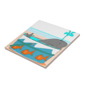 Een walvis in een pail tegeltje (Zijkant)