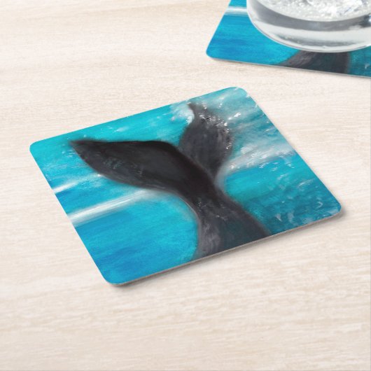 Een walvis kartonnen onderzetters (Schuin)