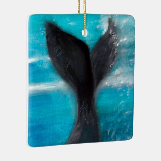 Een walvis keramisch ornament (Rechts)
